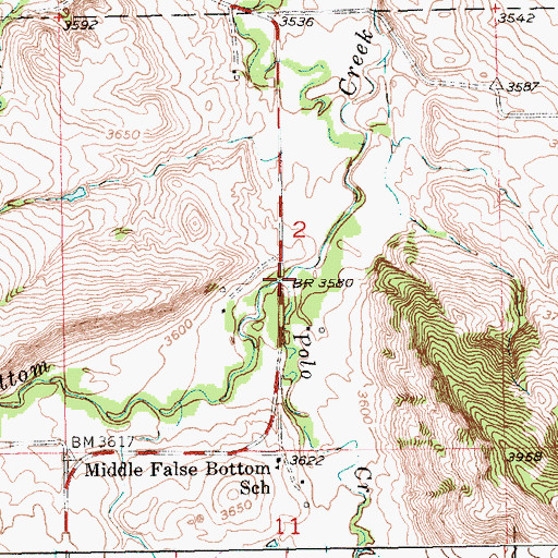 Topographic Map of Polo Creek, SD