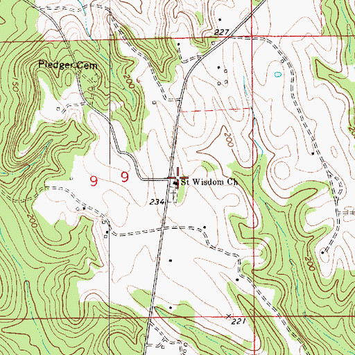 Topographic Map of Saint Wisdom Church, AL