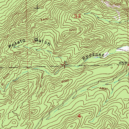 Topographic Map of Potato Gulch, SD