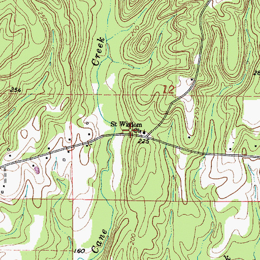 Topographic Map of Saint Wisdom Church, AL