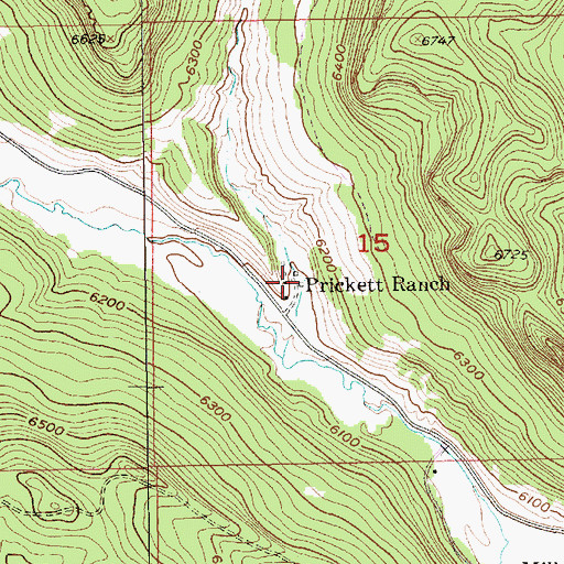 Topographic Map of Prickett Ranch, SD