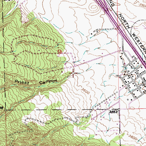 Topographic Map of Priest Canyon, SD