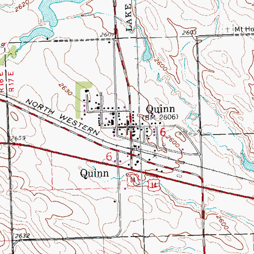 Topographic Map of Quinn, SD