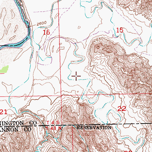Topographic Map of Nevis Draw, SD