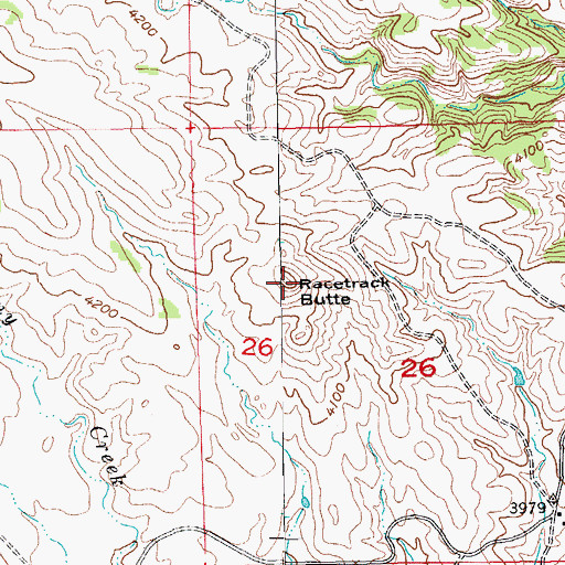 Topographic Map of Racetrack Butte, SD