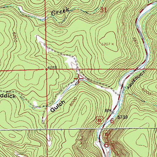 Topographic Map of Raddick Gulch, SD