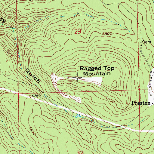 Topographic Map of Ragged Top Mountain, SD