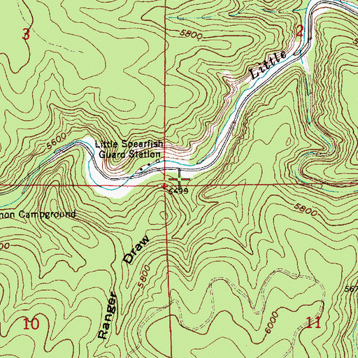 Topographic Map of Ranger Draw, SD