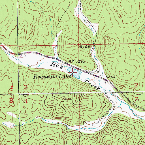 Topographic Map of Reausaw Lake, SD