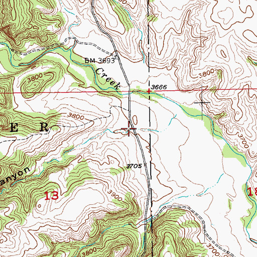Topographic Map of Red Canyon, SD