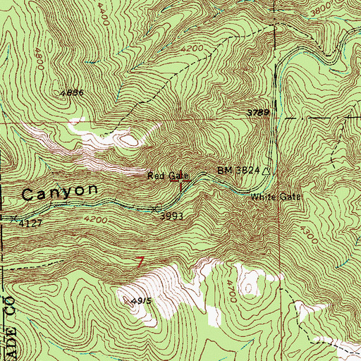 Topographic Map of Red Gate, SD