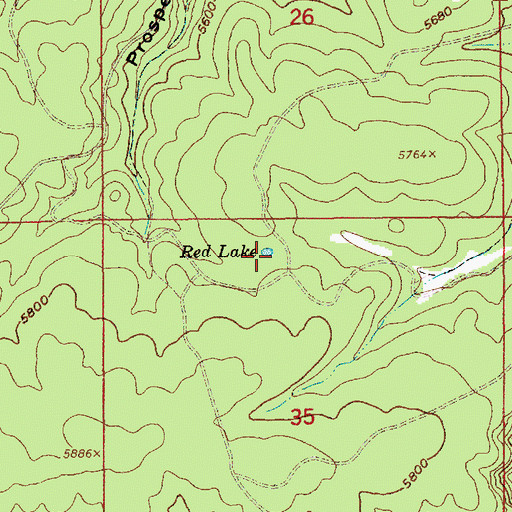 Topographic Map of Red Lake, SD