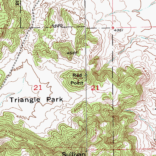 Topographic Map of Red Point, SD
