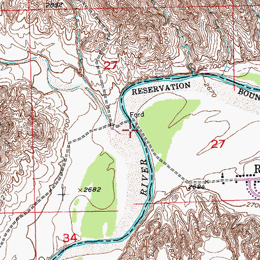 Topographic Map of Red Shirt Creek, SD