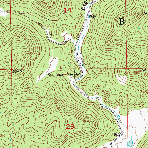 Topographic Map of Red Spar Mine, SD