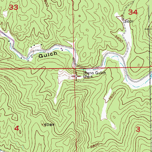 Topographic Map of Reno Gulch Park, SD