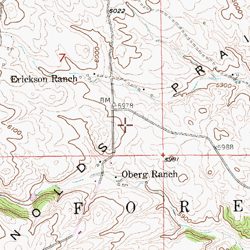 Topographic Map of Reynolds Prairie, SD
