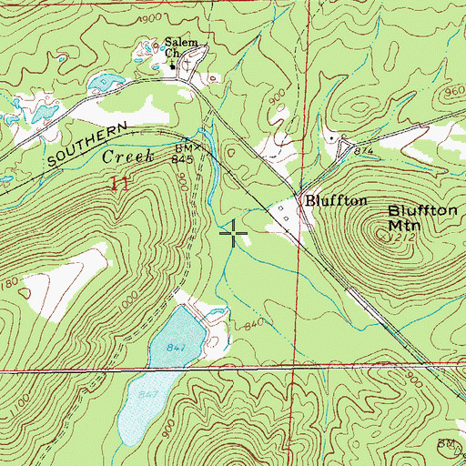 Topographic Map of Sal Brown Branch, AL