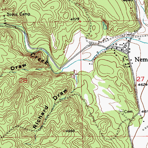 Topographic Map of Richard Draw, SD