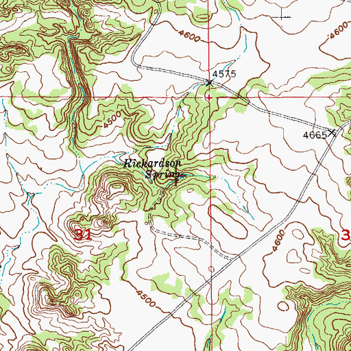 Topographic Map of Richardson Spring, SD