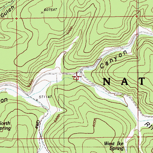 Topographic Map of Riflepit Canyon, WY