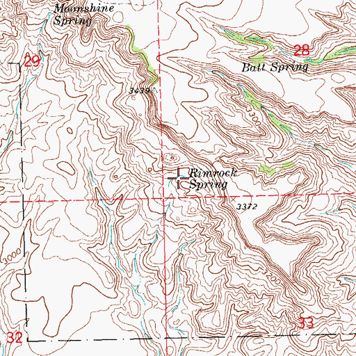 Topographic Map of Rimrock Spring, SD