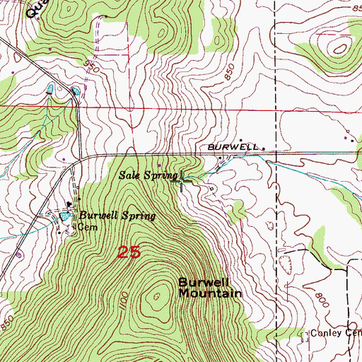 Topographic Map of Sale Spring, AL
