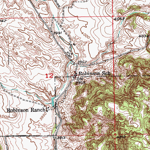 Topographic Map of Robinson School, SD