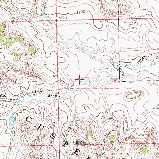 Topographic Map of Rock Spring Trail, SD