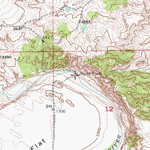 Topographic Map of Rocky Ford, SD