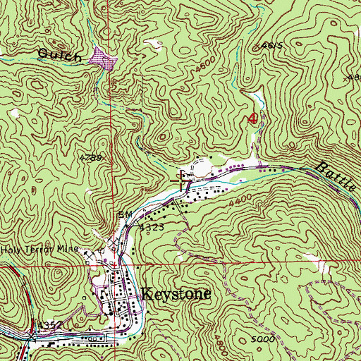 Topographic Map of Rocky Gulch, SD