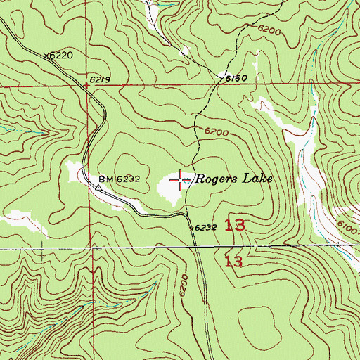 Topographic Map of Rogers Lake, SD