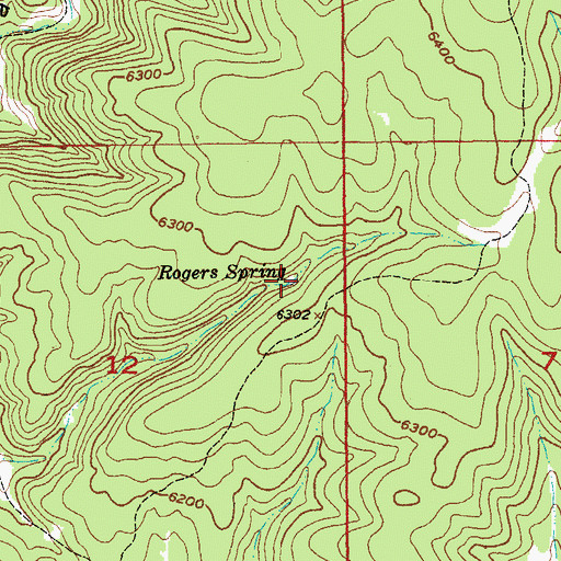 Topographic Map of Rogers Spring, SD