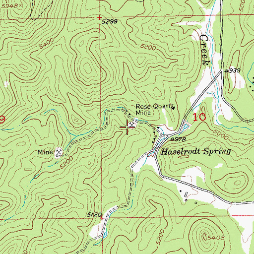 Topographic Map of Rose Quartz Mine, SD