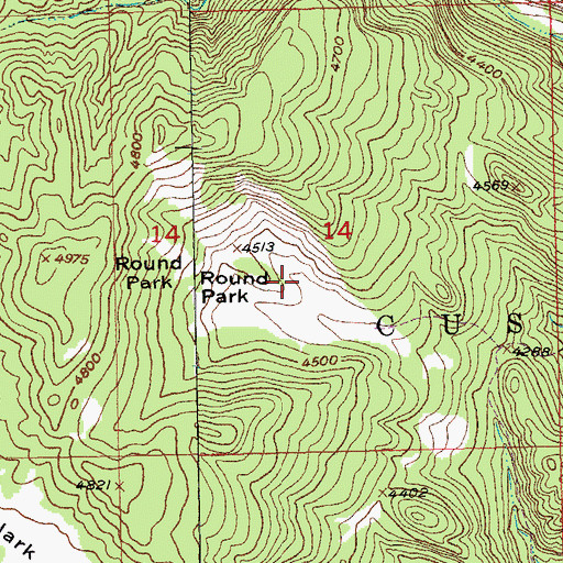 Topographic Map of Round Park, SD