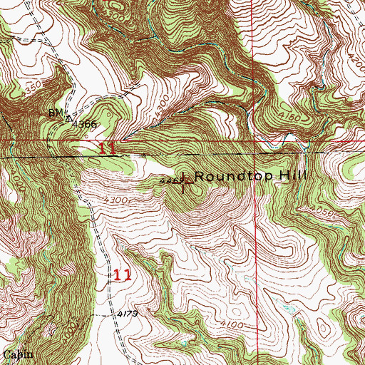 Topographic Map of Roundtop Hill, SD
