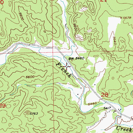 Topographic Map of Ruby Creek, SD
