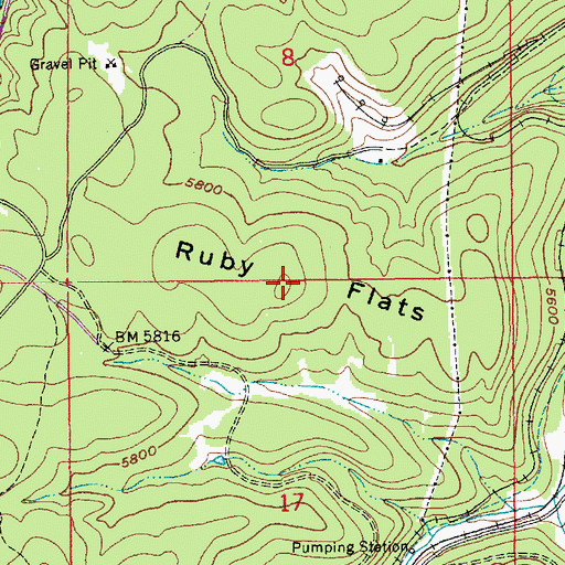 Topographic Map of Ruby Flats, SD