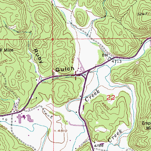 Topographic Map of Ruby Gulch, SD