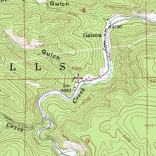 Topographic Map of Ruby Gulch, SD