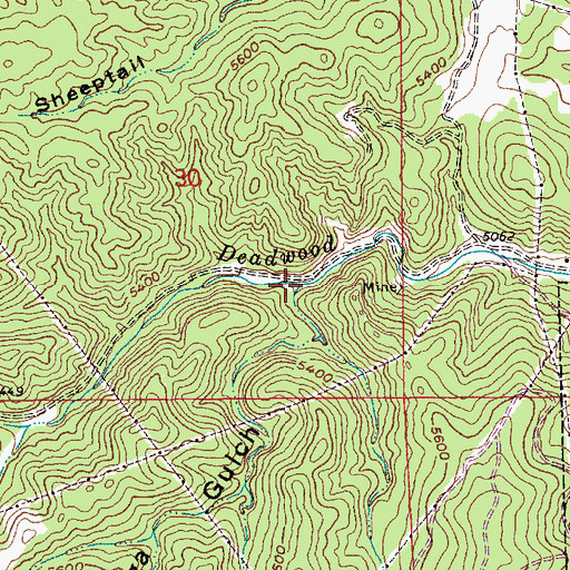 Topographic Map of Rutabaga Gulch, SD