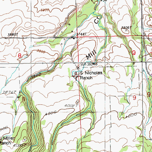 Topographic Map of S Nicholas Ranch, SD