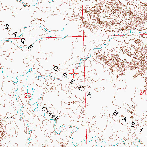 Topographic Map of Sage Creek Basin, SD