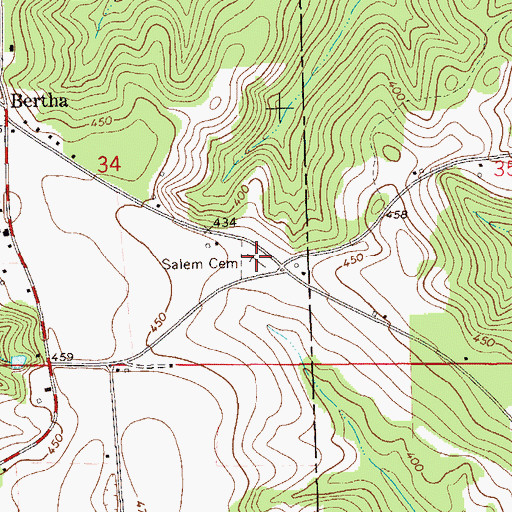 Topographic Map of Salem Cemetery, AL