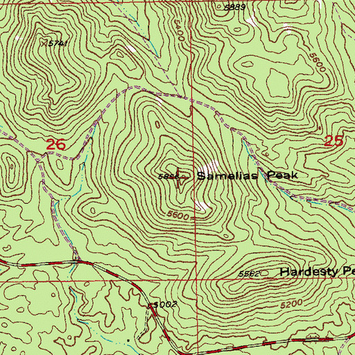 Topographic Map of Samelias Peak, SD