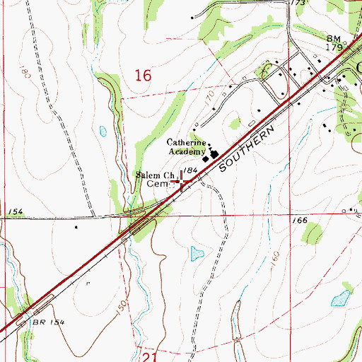 Topographic Map of Salem Church, AL