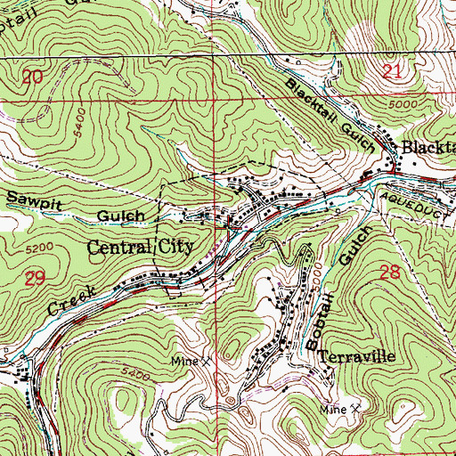 Topographic Map of Sawpit Gulch, SD