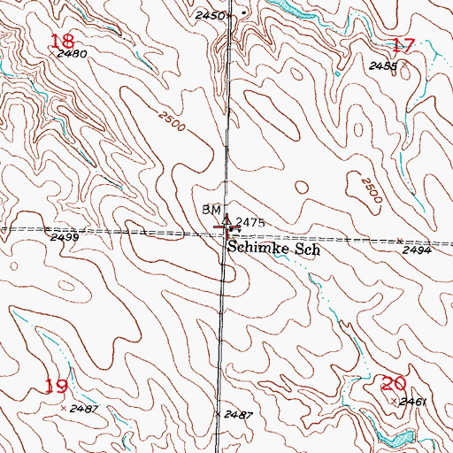 Topographic Map of Schimke School, SD