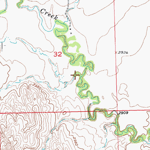Topographic Map of School Section Draw, SD