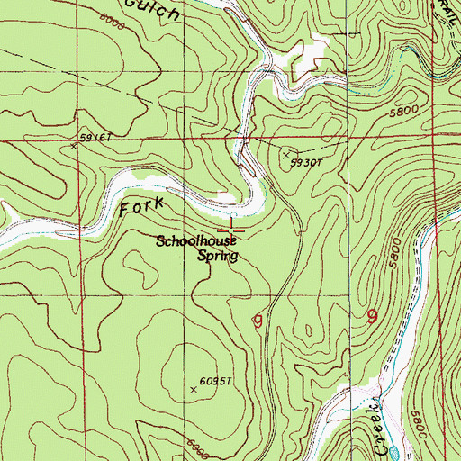 Topographic Map of Schoolhouse Spring, SD